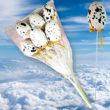 Великодній набір яєць букет кольоровий 6шт розмір 6см NS002213 фото