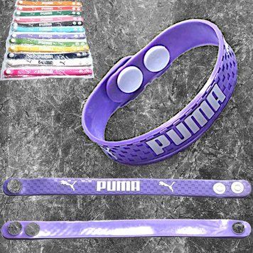 Браслет напульсник силіконовий на руку з логотипом спортивних фірм: Puma ширина 1.5см RZR31/1 фото