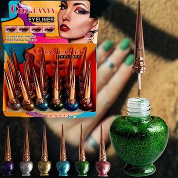 Водостойкая жидкая подводка для глаз с блёстками. CHANLANYA EYELINER WATERPROOF PROFESSIONAL MAKE UP 24 Жидкая подводка идеально подходит для подчеркивания глаз, интенсивный цвет и ультра-гламурное покрытие. MT784 фото